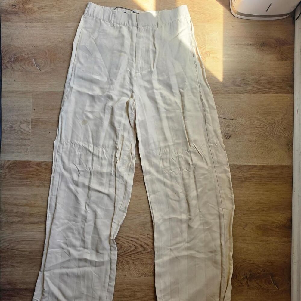 Zara Women's Cream and Tan Trousers